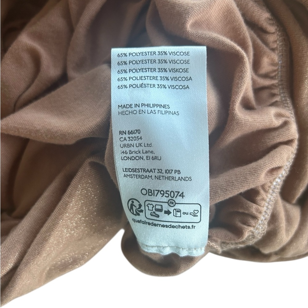 Anthropologie Maeve Ruched Metallic Muscle Tee Women’s Small in tan/gold - Picture 11 of 14